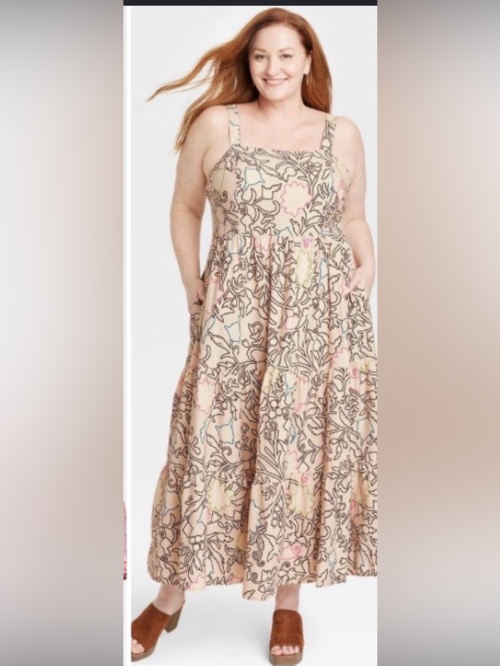 Knox Rose Blush Pink Floral Tiered Maxi Dress
